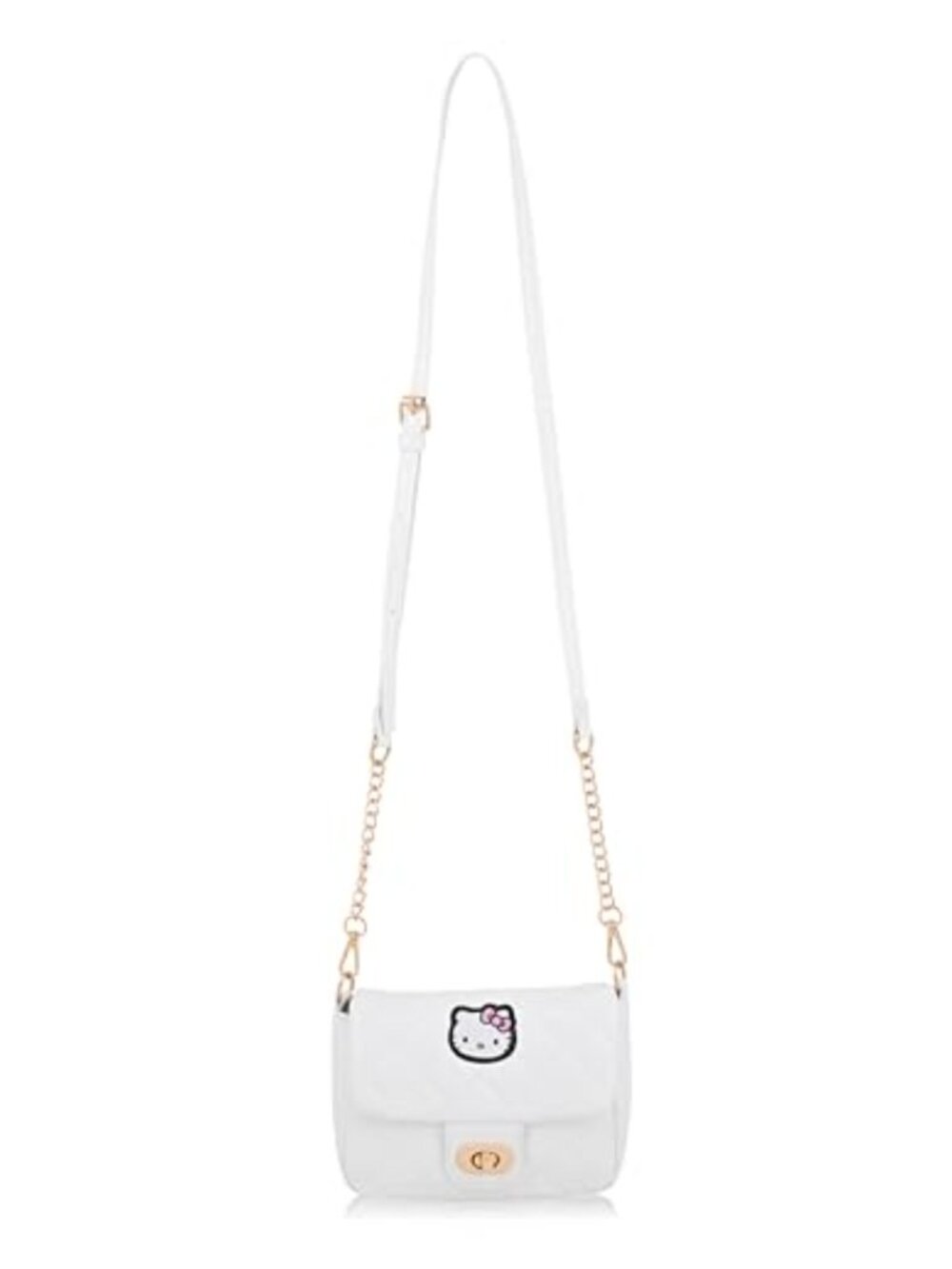 Vinyl Mini Crossbody Handbag with Logo Patch Adjustable Strap